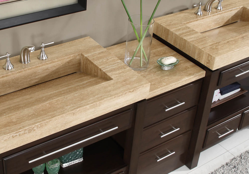 Silkroad Exclusive Chester 92" Double Bathroom Vanity Set & Reviews